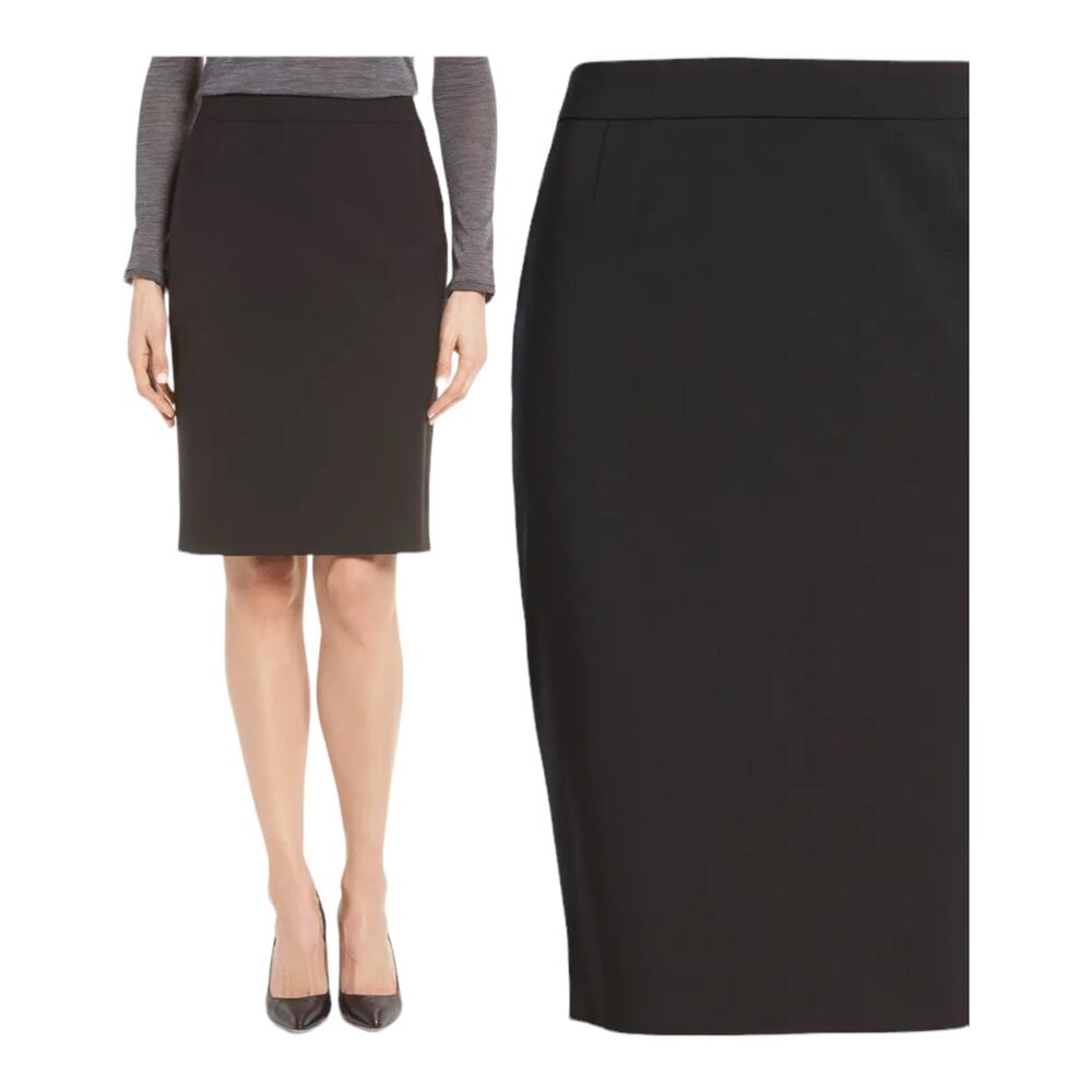 BOSS Hugo Boss skirt Vilea tropical stretch wool pencil black size 4